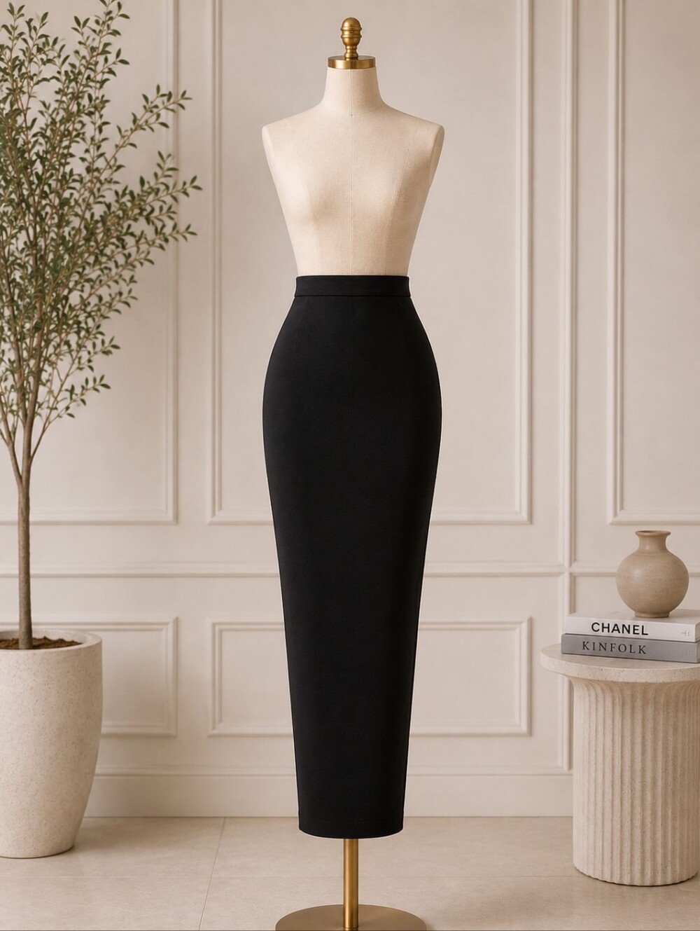 Naked wardrobe Black High-Rise Pencil Maxi Skirt NWT XS